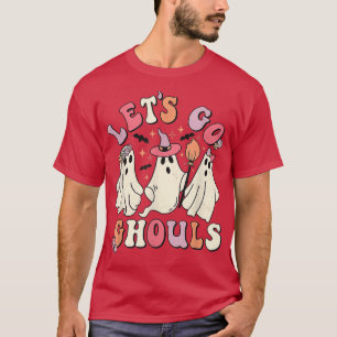Camiseta Retro Groovy Go Ghouls Halloween Ghost Outfi