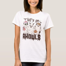 Retro Groovy Go Ghouls Halloween T shirts