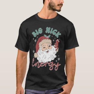 Camiseta Retro Groovy Grande Nick Papai noel Energy Fun Nat