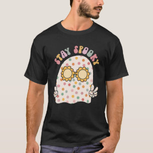 Camiseta Retro Groovy Halloween Fica Spooky Ghost Spoo