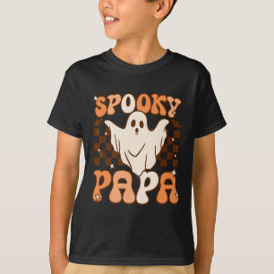 Camiseta Retro Groovy Halloween Ghost Spooky Papa Costume