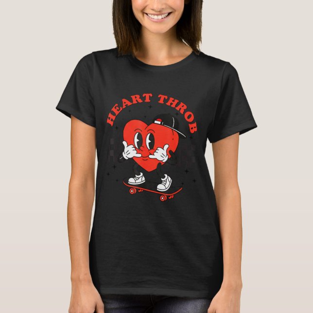 Camiseta Retro Groovy Heart Throb Valentines Day Toddlers B (Frente)