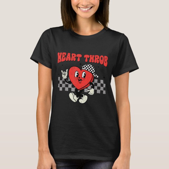 Camiseta Retro Groovy Heart Throb Valentines Day Toddlers B (Frente)
