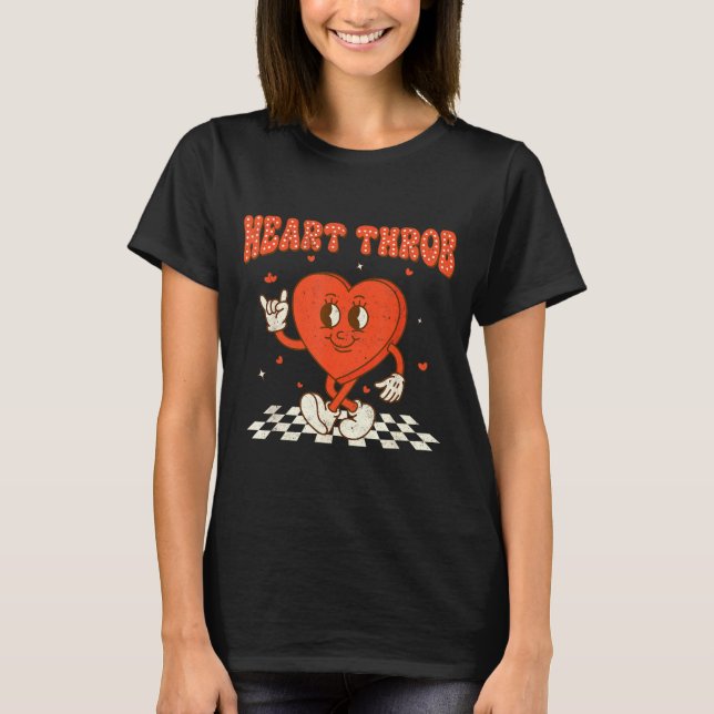 Camiseta Retro Groovy Heart Throb Valentines Day Toddlers B (Frente)