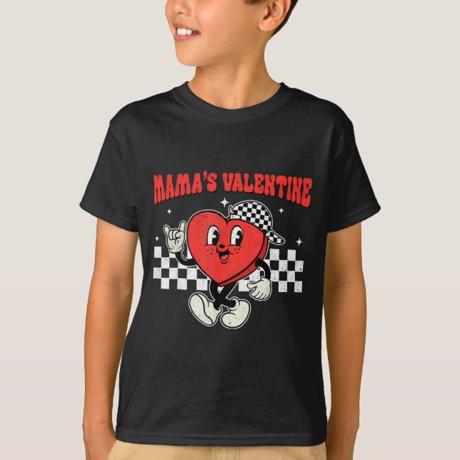 Camiseta Retro Groovy Heart Throb Valentines Day Toddlers B (Frente)