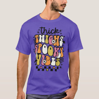 Camiseta Retro Groovy Hippie Halloween Coxas espessas assus