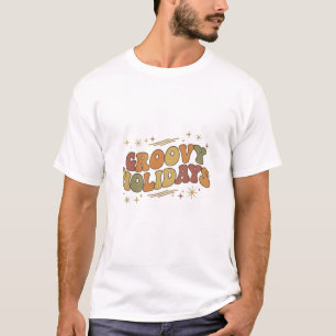 Camiseta Retro Groovy Holidays: Natal anos 70 Vint