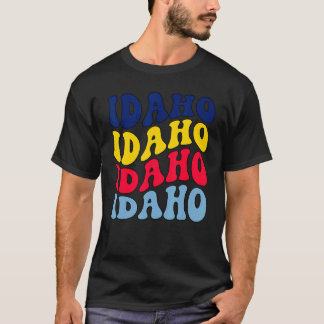 Camiseta Retro Groovy Idaho State Home I Love Hawaii Flag P
