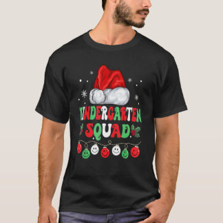 Camiseta Retro Groovy Kindergarten Squad Christmas Teacher