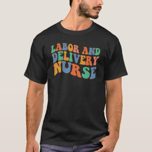 Camiseta Retro Groovy Labor & Delivery Nurse Study