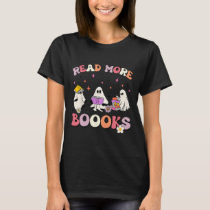 Camiseta retro Groovy Leia mais livros Ghost Boo ghouf Dive