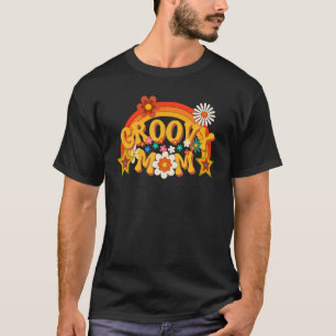 Camiseta Retro Groovy Mãe Festa de primeiro aniversario Fam