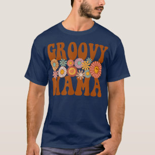 Camiseta Retro Groovy Mama Correspondente primeiro aniversa