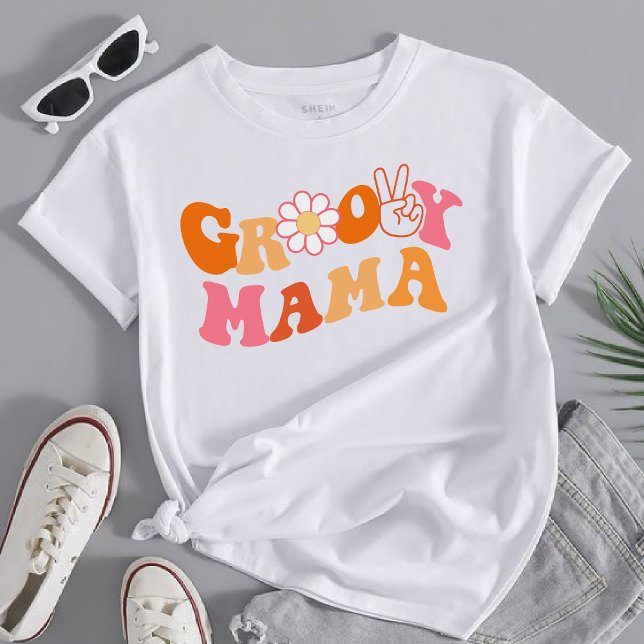 Camiseta retro groovy mama Primeira Matança de Aniversário (Criador carregado)