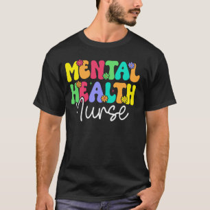 Camiseta Retro Groovy Mental Health Psiquiátrico Enfermeiro