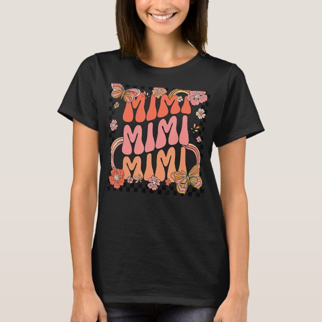 Camiseta Retro Groovy Mimi Best Mimi Ever Hello Fall Obriga (Frente)