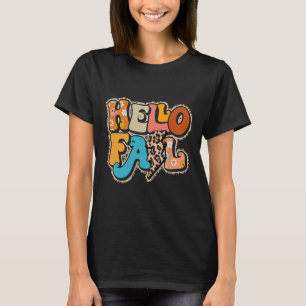 Camiseta Retro Groovy Olá outono Vibes Ação de Graças