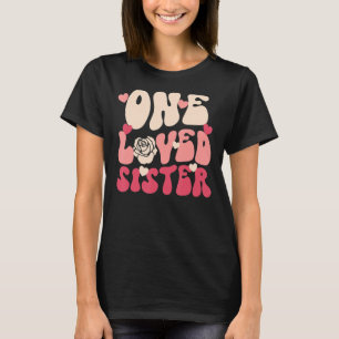 Camiseta Retro Groovy One Lover Sister Hearts Sister Valent