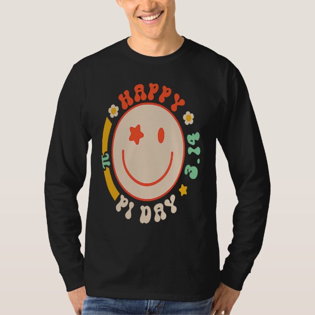 Camiseta Retro Groovy Pi Day 3 14 Pi Symbol Science Math Te (Frente)