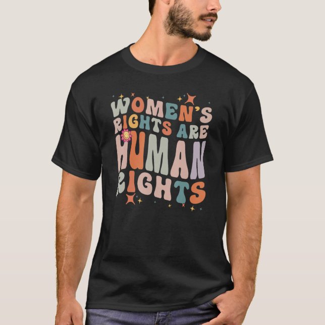 Camiseta Retro Groovy Pro Choice Suporte Humano Rig para Mu (Frente)