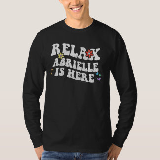Camiseta Retro Groovy Relax ABRIELLE está aqui, mãe engraça