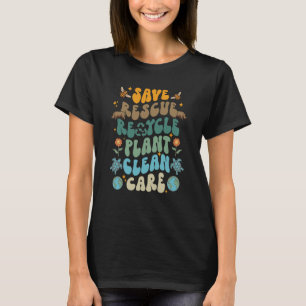 Camiseta Retro Groovy Salve Abelhas Resgate Animais Recicle