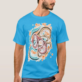 Camiseta Retro Groovy Serpentine Rostos em Sonho Abstrato
