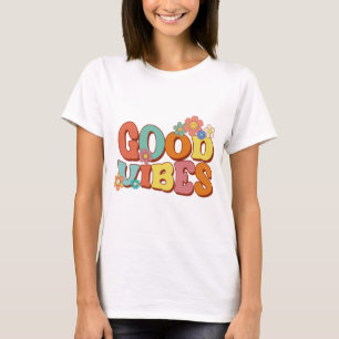 Camiseta Retro Groovy Smile Daisy Good Vibes