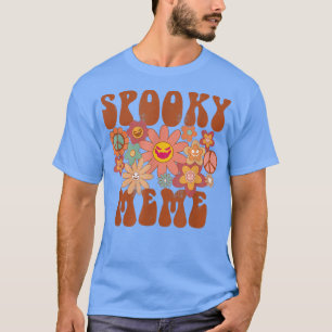 Camiseta Retro Groovy Spooky Memória Queda Halloween Thanks