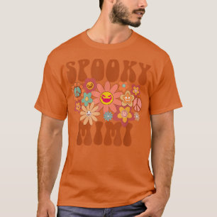 Camiseta Retro Groovy Spooky Mimi Fall Halloween Thanksgivi