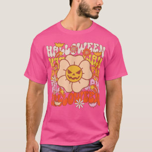 Camiseta Retro Groovy Spooky Season Pumpkin Feliz Halloween