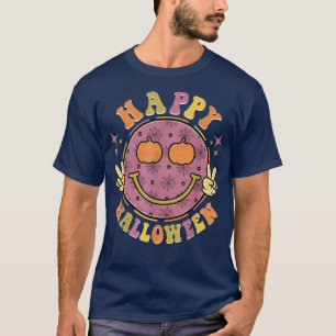 Camiseta Retro Groovy Spooky Season Pumpkin Happy Halloween
