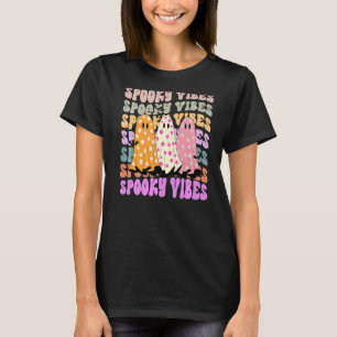 Camiseta Retro Groovy Spooky Vibes Bonitas Ghost Girls Hall