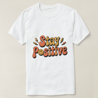 Camiseta Retro Groovy Stay Positive – Carinha Sorr