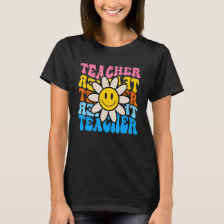 Camiseta Retro Groovy Teacher Inspirational Colorful Back t