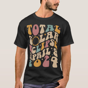 Camiseta Retro Groovy Total Eclipse Solar abril de 2024