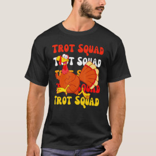 Camiseta Retro Groovy Turkey Trot Squad Ação de Graças Turq