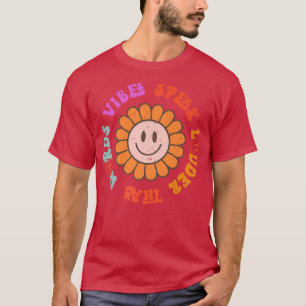 Camiseta Retro Groovy Vibes Fala Mais Alto Que Palavras Fel