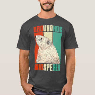 Camiseta Retro Groundhog Whisperer Funny Wood Chuck Hol