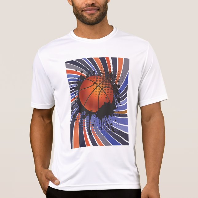 Camiseta Retro Grunge Basketball Abstract Urban Sports (Frente)