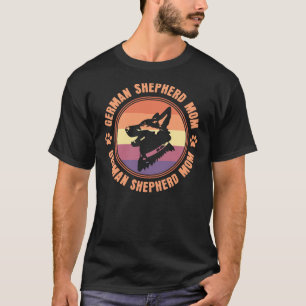 Camiseta Retro Gsd Mãe German shepherd Mãe Mãe Para Gsd Mãe