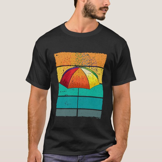 Camiseta Retro guarda-chuva Confetti para um ventilador Con (Frente)