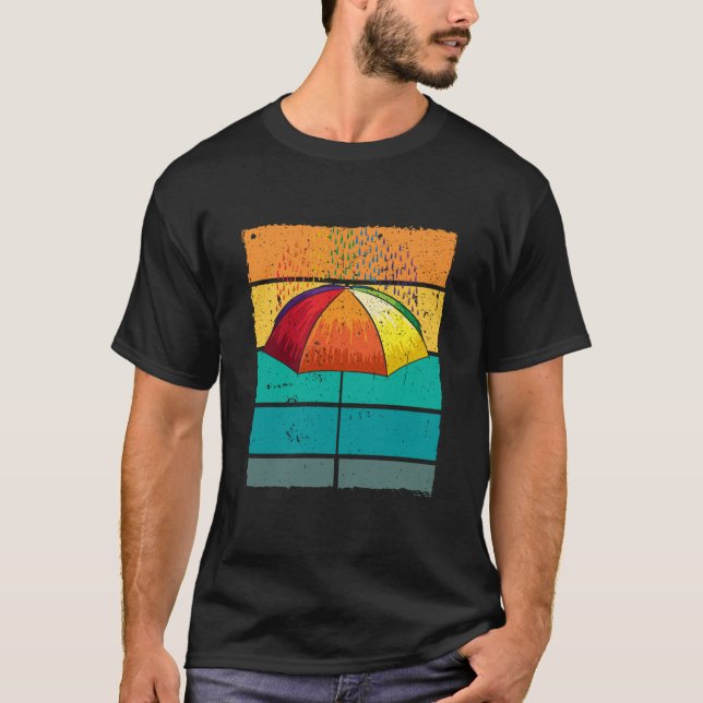 Camiseta Retro guarda-chuva Confetti para um ventilador Con (Frente)