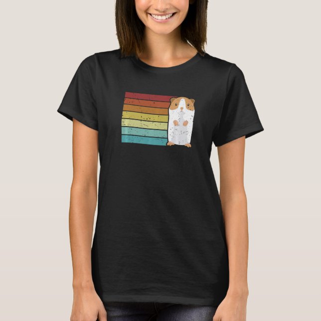 Camiseta Retro Guinea Pig Long Hair Short Hair Breeder Guin (Frente)