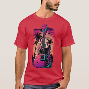 Camiseta Retro Guitar Gift Guitarist Rock Concert Festival