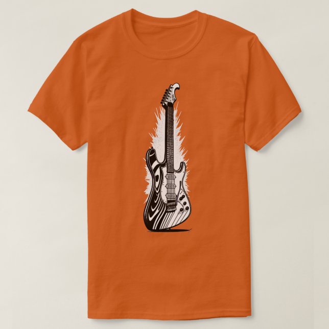 Camiseta Retro Guitar Gift Guitarist Rock Concert Festival (Frente do Design)