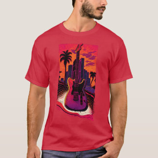 Camiseta Retro Guitar Gift Guitarist Rock Concert Festival