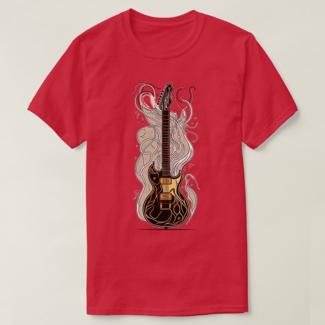 Camiseta Retro Guitar Gift Guitarist Rock Concert Festival (Frente do Design)
