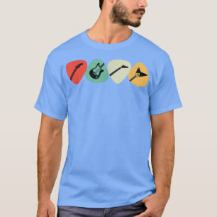 Camiseta Retro Guitar Picks Guitarras Tendy Guitar Player 2