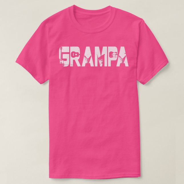 Camiseta Retro Guitarista Padre Grampa Dia de os pais de Vi (Frente do Design)
